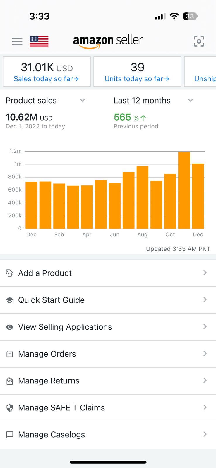 Amazon Seller App — $10.62M +565%
